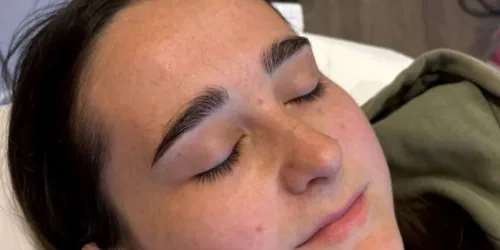 Sparse eyebrows before microblading treatment, Cheshire